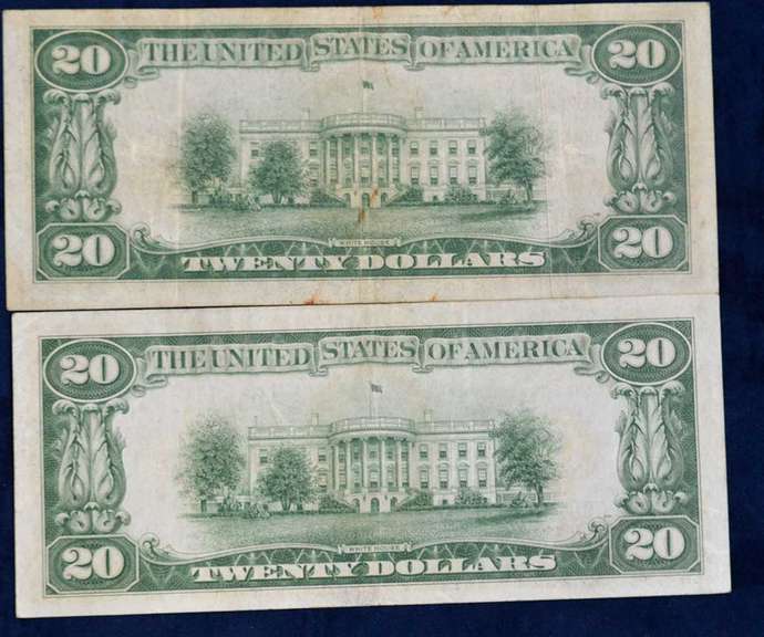 Lot of 2 Twenty Dollar Bills