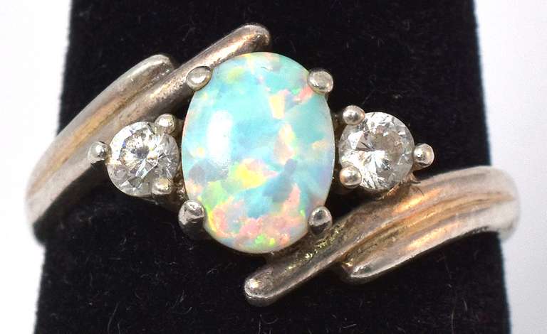 Sterling Silver & Opal Ring