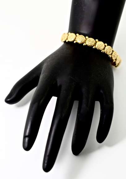 Interesting Vintage 18K Textured  Bracelet