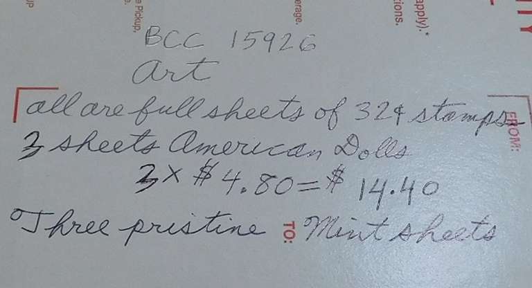 Stamps:  Art   $14.40 face