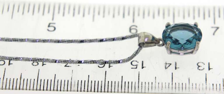 Sterling Silver Blue Topaz Necklace