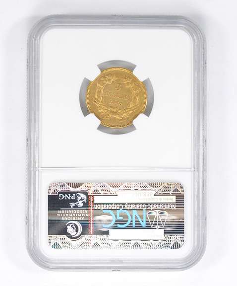 AU53 1860 $3.00 Indian Princess Head Three-Dollar Gold Piece - NGC