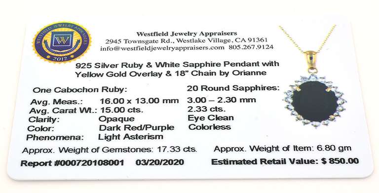 Simple but Beautiful Star Ruby & Sapphire Necklace in Vermeil