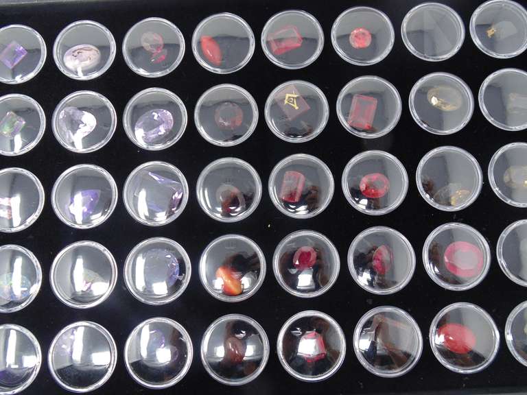 Tray of Colorful Loose Gemstones