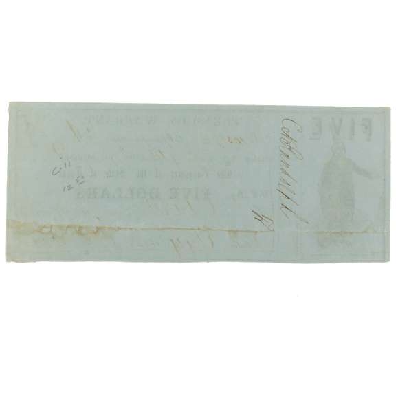 $5 Texas Treasury Warrant Aug 19 1862