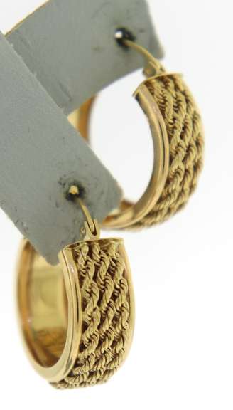 Amazing 14kt YG Triple Row Rope Hoop Earrings