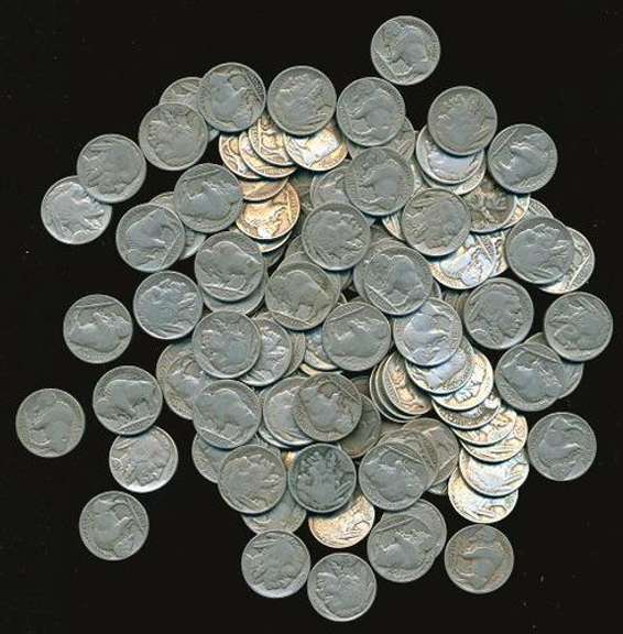 Bag with 150 assorted Full Date Buffalo Nickels