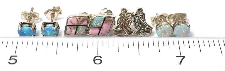 Lot of  4 Pair Sterling Silver Earrings