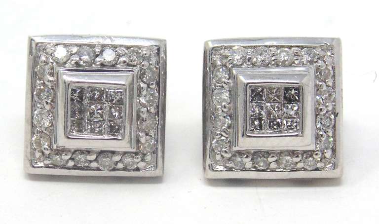 Pretty Invisible Set Diamond Halo Earrings