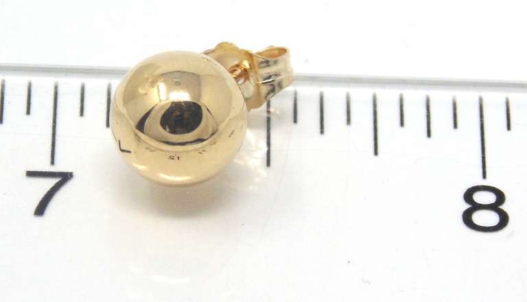 Yellow Gold 6mm Ball Stud Earrings