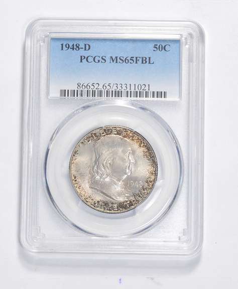 MS65 FBL 1948-D Franklin Half Dollar - Graded PCGS