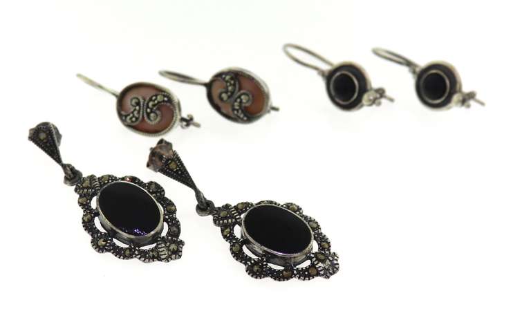 Group Lot of 3 Sterling Silver Earrings