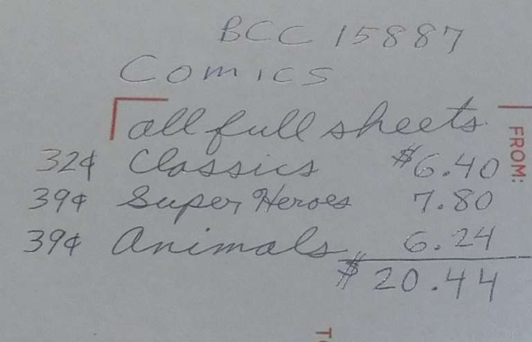 Stamps: Comics full sheets $20.44