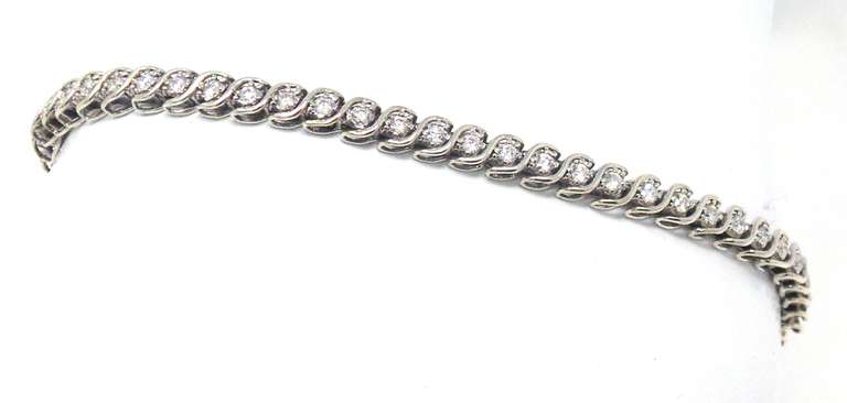 Fabulous S Link Diamond Bracelet in 925