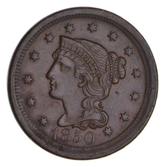1850 Braided Hair Large Cent - Choice