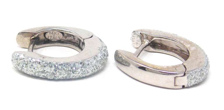 Great White Gold Glitter Hoop Earrings