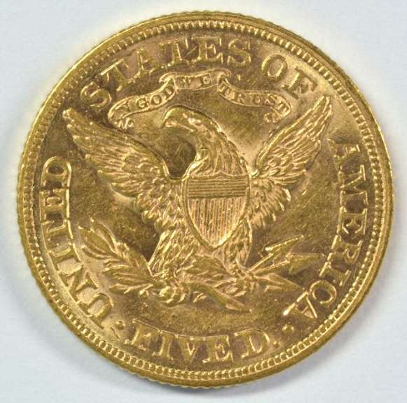 Fully struck BU 1879 $5 Liberty Gold Piece. Lustrous