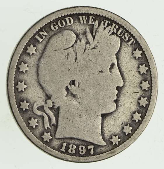1897-O Barber Head Silver Half Dollar - Circulated