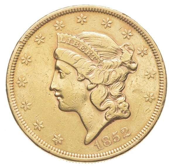 1852 $20.00 Liberty Head Gold Double Eagle