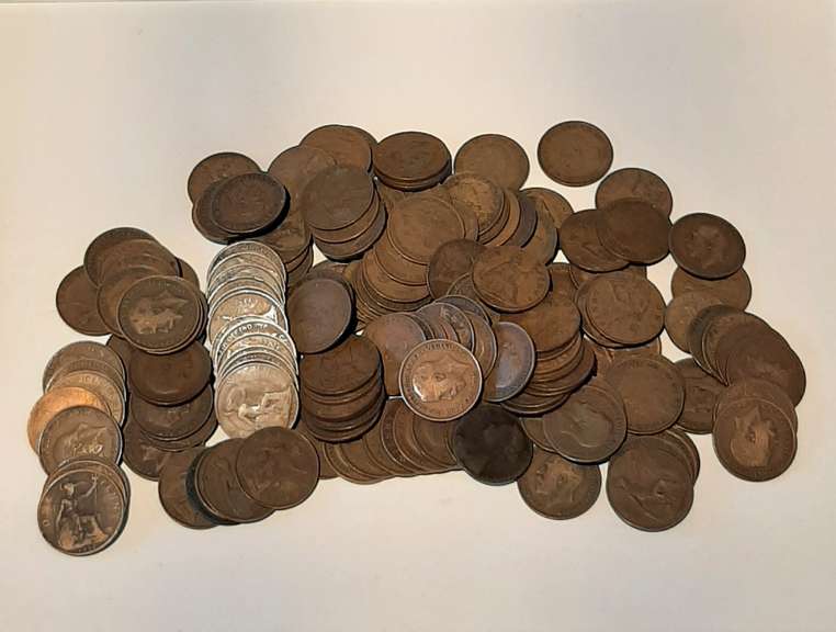 150 Assorted British Copper Pennies