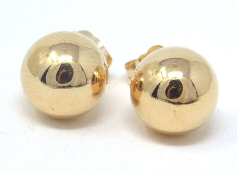 Yellow Gold 6mm Ball Stud Earrings
