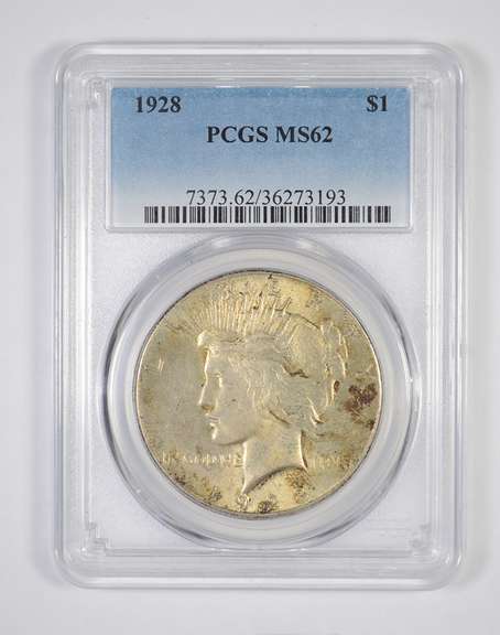 MS62 1928 Peace Silver Dollar - Graded PCGS - Key