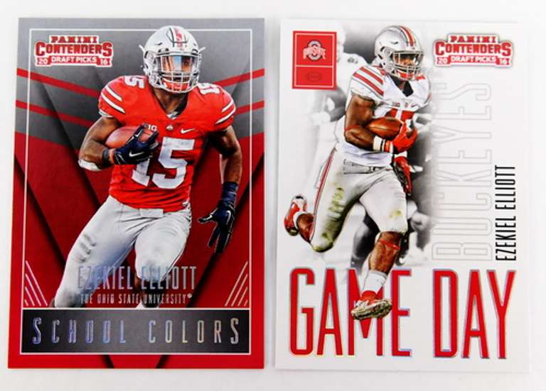 2 Ezekiel Elliott 2016 Draft Pick Football Cards