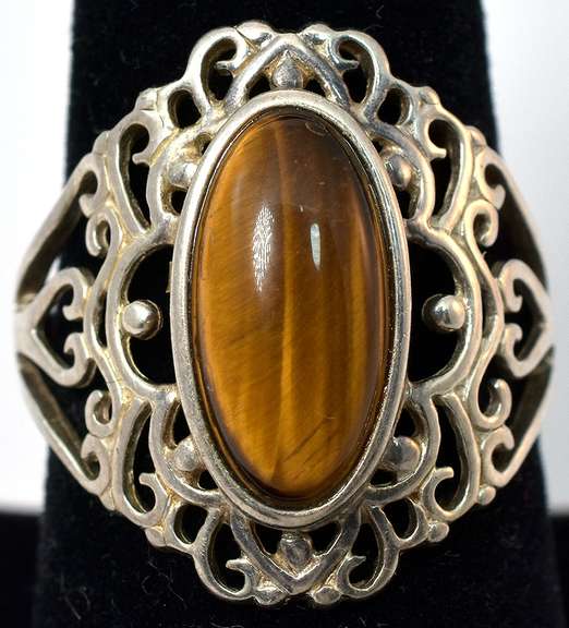 Sterling Silver  Cabochon  Cats Eye Ring