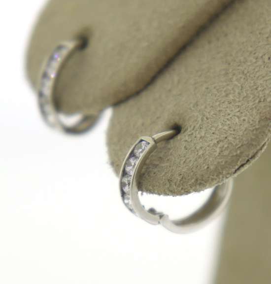 Cute White Gold CZ Baby Hggies Earrings