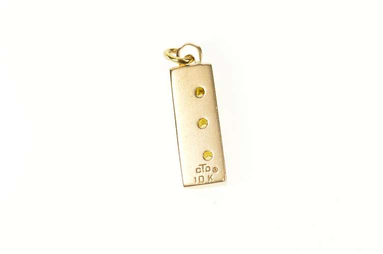 10K Yellow Gold Yellow Sapphire Inset Ruler Ornate Charm/Pendant