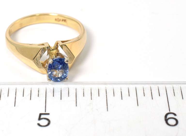 Dazzling Sapphire Solitaire Ring in 14KT Yellow Gold