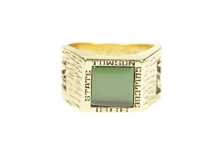 14K Yellow Gold 1973 Towson University Ornate Class Ring
