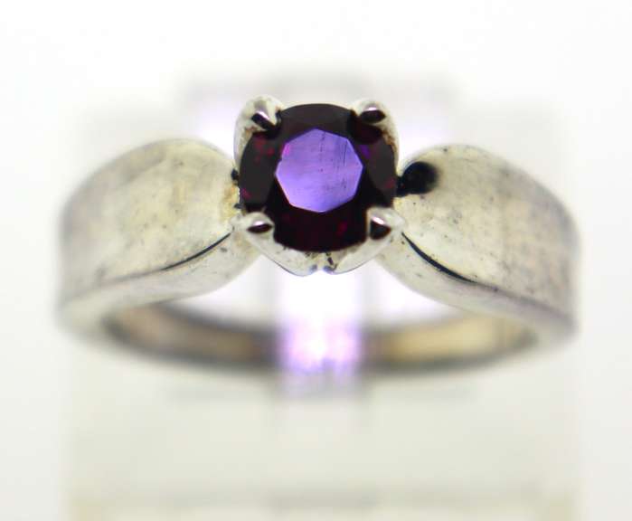 Sterling Silver Red Spinel Ring