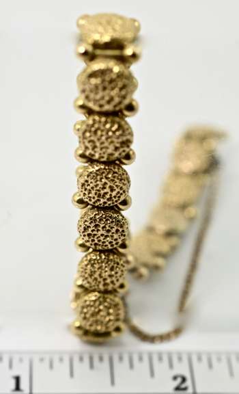 Interesting Vintage 18K Textured  Bracelet