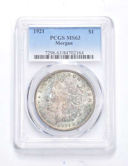 MS63 1921 Morgan Silver Dollar - Graded PCGS