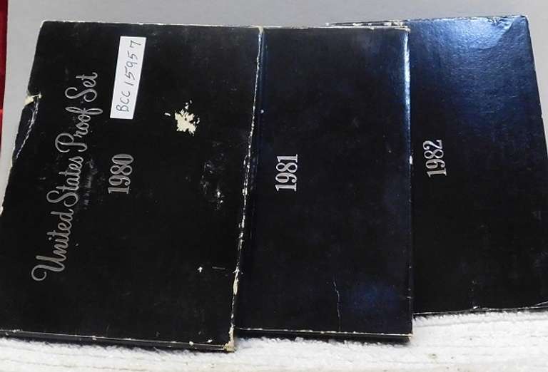 1980 & 1981 & 1982 PROOF Sets  3 sets total