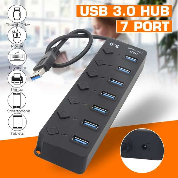 3.0 Hub USB Splitter High Speed 7 Port