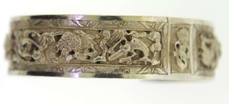 Srerling Silver Unique Embossed Sea Animals Cuff