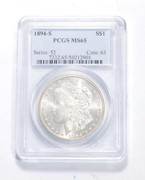 MS65 1894-S Morgan Silver Dollar - Graded PCGS