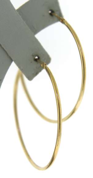 Simple Yellow Gold 43mm Hoop Earrings