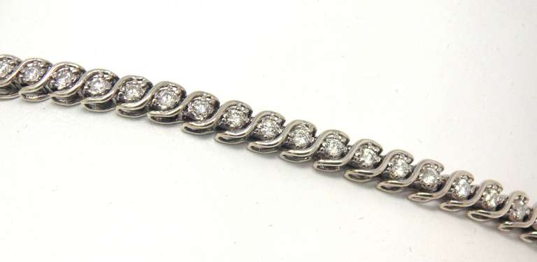 Fabulous S Link Diamond Bracelet in 925