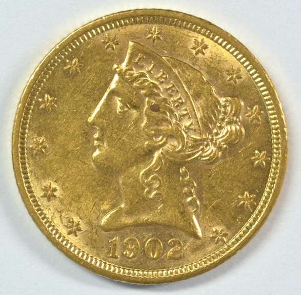 Super Choice BU 1902 US $5 Liberty Gold Piece