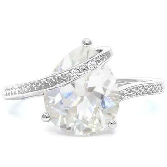 925 STERLING SILVER PR 10*12 MM WHITE TOPAZ WOMEN RING