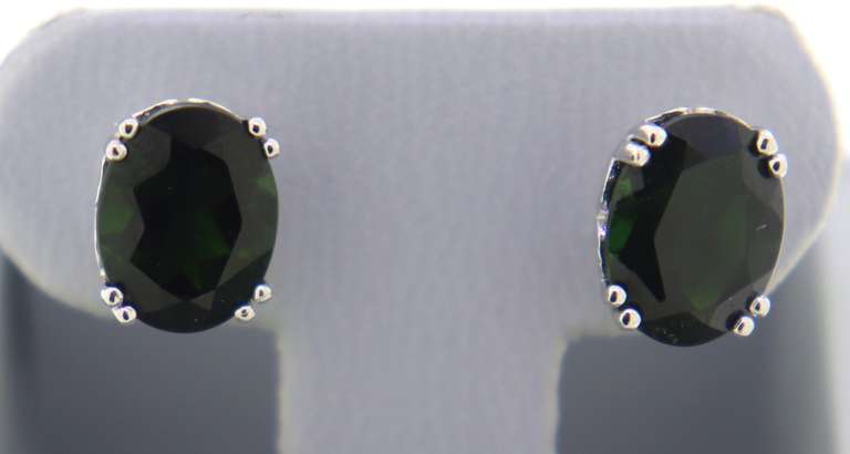 Sterling Silver Emerald Stud Earrings