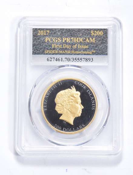 PR70DCAM 2017 Cook Islands $200 1 Oz .999 Fine Gold Spider-Man - PCGS