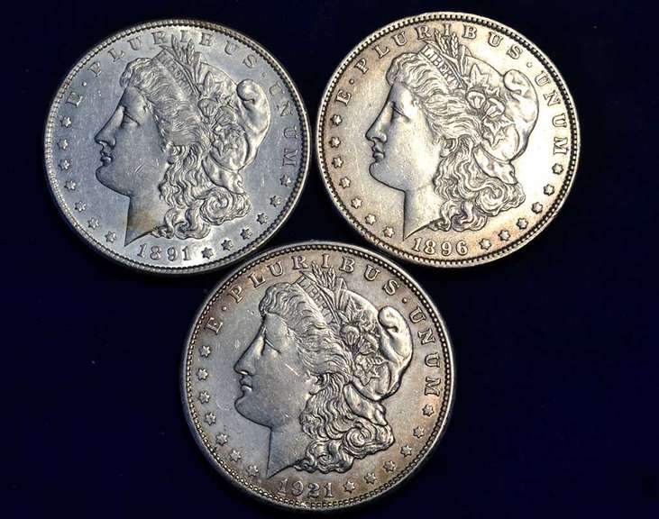 Estate Lot of 3 Circulated Morgan Dollars