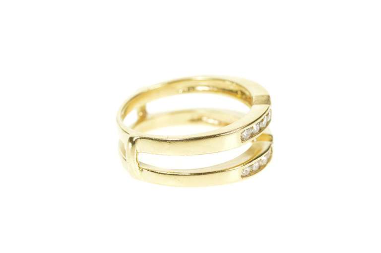 14K Yellow Gold 0.40 Ctw Diamond Tiered Wrap Wedding Band Ring