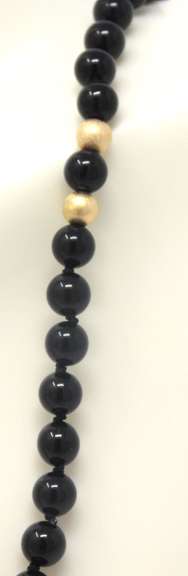 Black Bead & Gold Bead Necklace