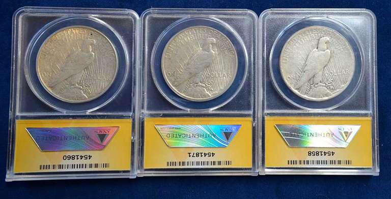 Lot of 3 Peace Dollars