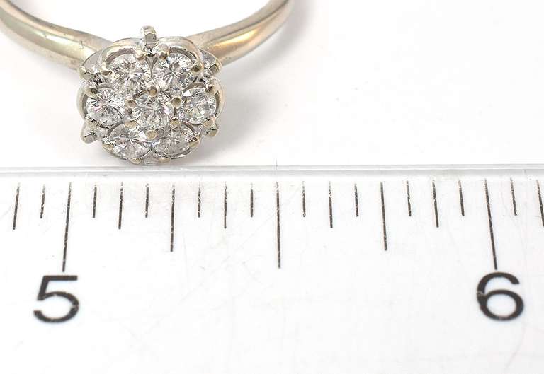 Shimmering Diamond Cluster Ring in 14KT White Gold
